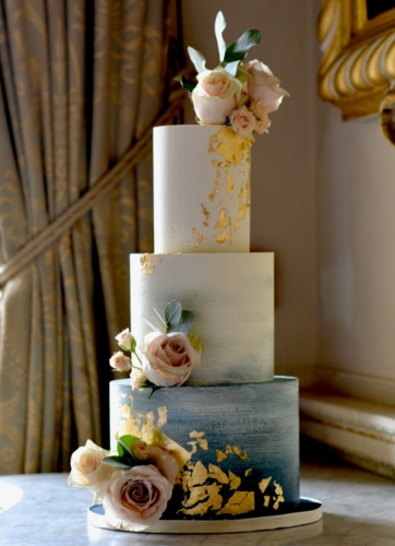 Navy Ombre Wedding Cake