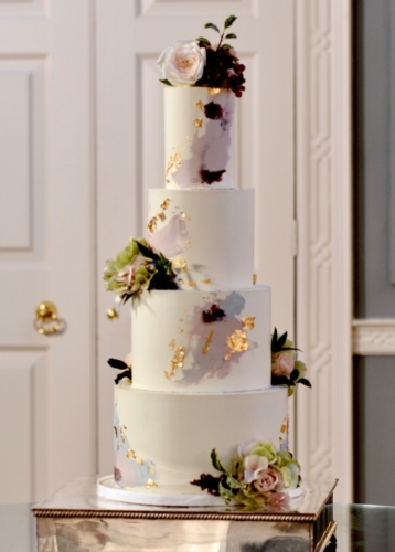 Painted Buttercream Wedding Cake